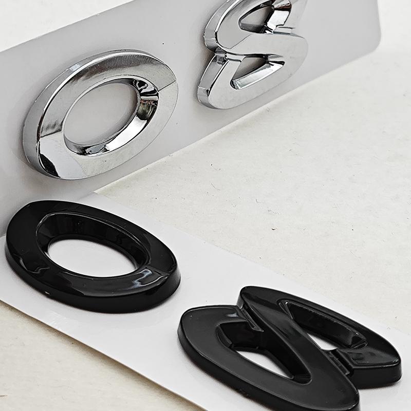 VZQR9 New 3D ABS Chrome Black Car Letters Logo 308 Emblem Sticker Rear Trunk Badge For Peugeot 308 SW GT Line GTI T9 T7 P5 Accessories