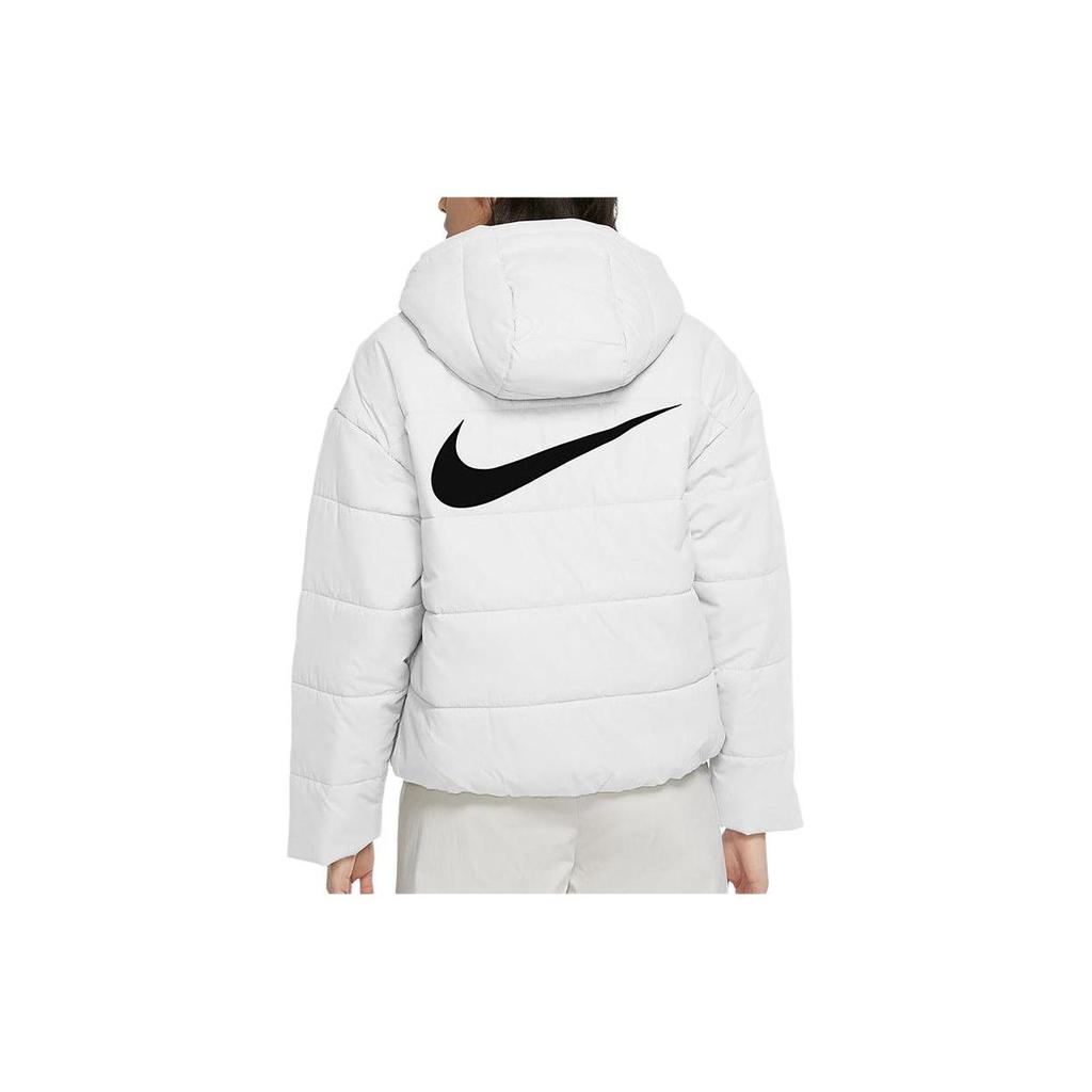 Nike Hooded Printed Logo Short Cotton Jacket Women jackets White CZ1467-100