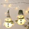 LED Snowman Plush Ornament - Forest Green Knitted Christmas Party Decoration