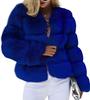 European and American manufacturers winter warm imitation fur jacket women's short fox hair splicing coat