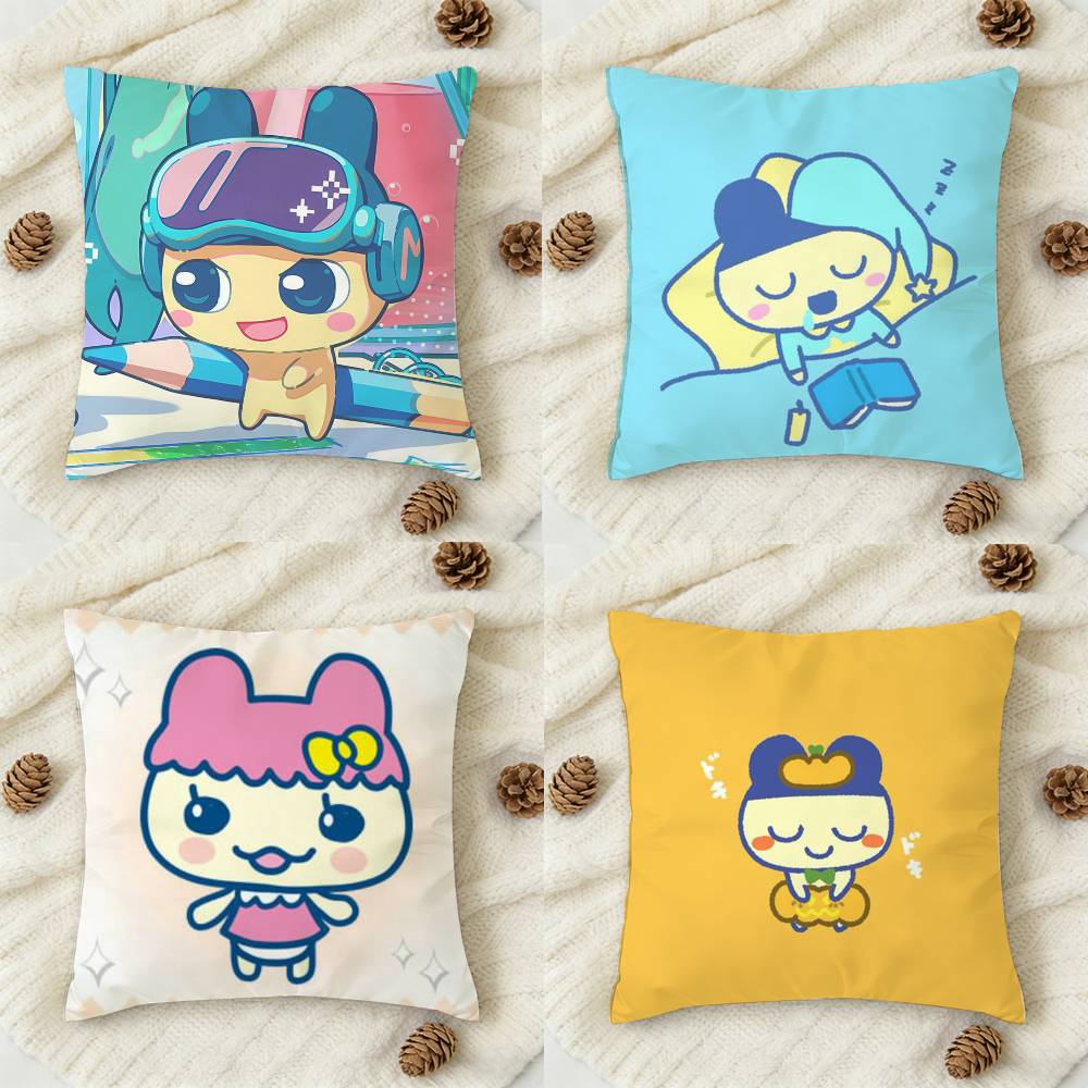 TTamagotchi MMametchi Doublesided Printed Square Decorative Cushion Cover for Sofa Living Room Home Decor