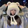 Korean Faux Fur Bucket Hat Warm Women Fluffy Hats Trendy Cute Bear Ear Hat  Girls