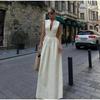 Sleeveless SpliAed Zipper Maxi Dress Women Elegant High Waist Slim Pleated Long Dresses OffiAe Lady Street Robes Female