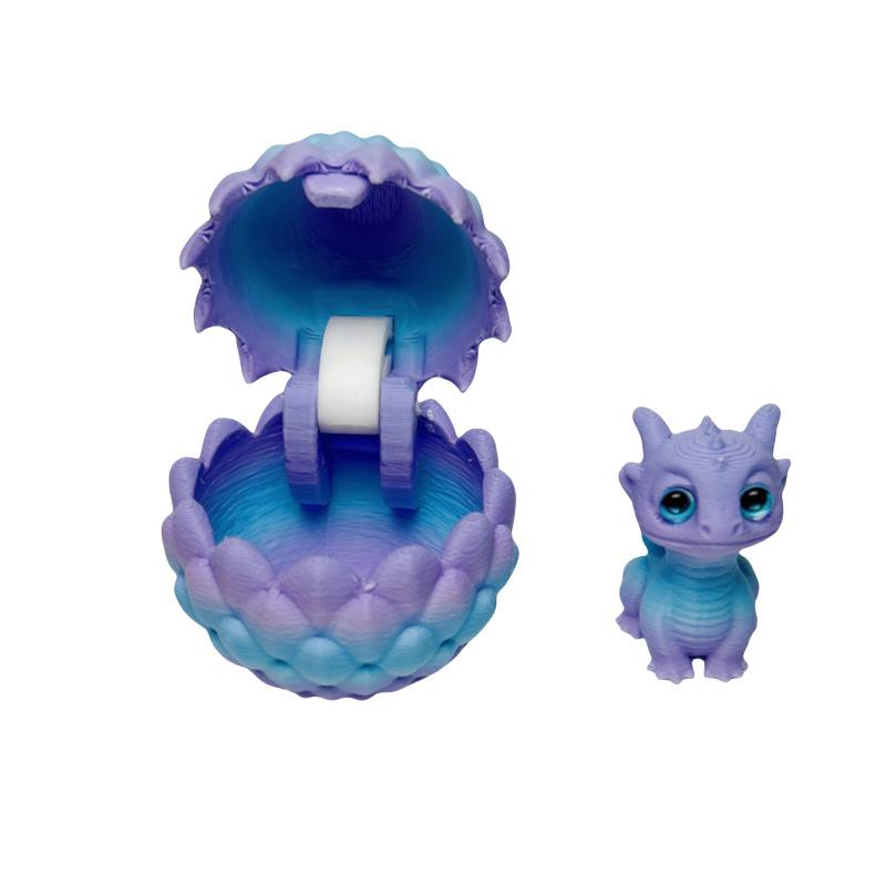 New 3D Printing Flip Cover Cute Little Dragon+Dragon Egg Set Simulation Dragon Egg Toy Model Desktop Ornament Kids Birthday Gift