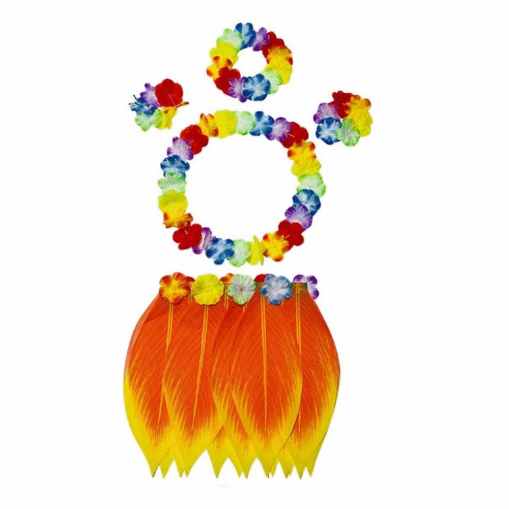 5Pcs Simulation Leaf Complete Dance Outfit Unisex Beach Party Wear Hawaiian Themed Events