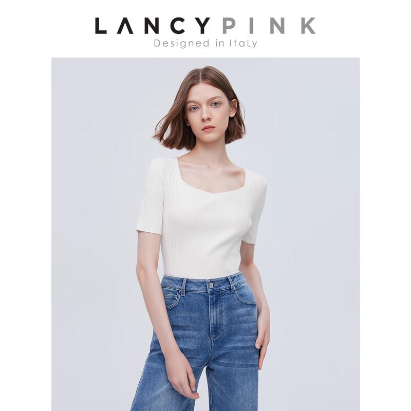 LANZHI Italian Designed Elegant Short Sleeve Knit T-Shirt