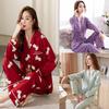 Pyjamas Printaniers et Automnaux pour Femmes Vêtements de Famille Un Ensemble de Pyjamas pour Femmes pour Personnes Âgées Manches Longues Jolis Pyjamas Vêtements de Famille