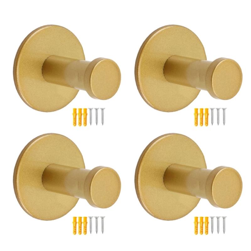 4Pcs Wall Mounted Coat Hook Stainless Steels Coat Hanger Heavy Duty Robes Hook Single Hook for Bag, Towel, Key, Hat