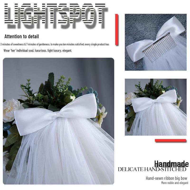 Children's Bridal Veil with Bow Headpiece - Princess Hair Accessory for Wedding Dress or Gown