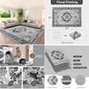 Large Vintage-Style Area Rug for Living Room and Bedroom, Washable Indoor Floor Covering with Non-Slip Backing, Thin Floral Desi