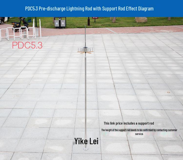 Yikelei PDC5.3 Lightning Rod & Support - Ion Arrester for High-Rise Buildings
