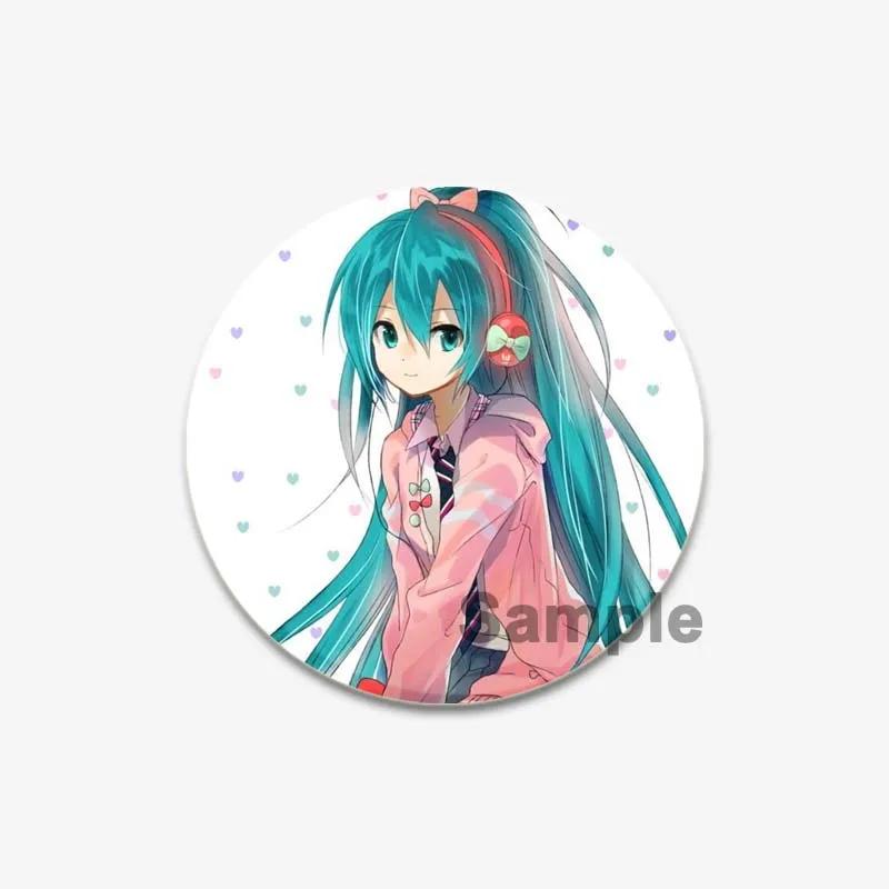 32/44/58mm Cute Cartoon Figure Miku Brooches Cosplay Singer Exquisit Badge for Collar Backpack Hat Accessory Handmade Pin Gift