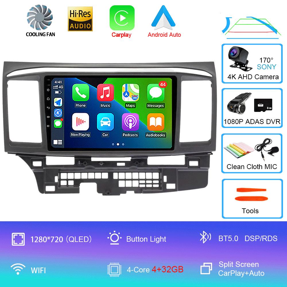 Android 14 video Player For MITSUBISHI LANCER 9 10 X 2008 - 2016 9Inch Car Radio Stereo Audio GPS Carplay Auto Screen