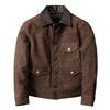 Genuine Lambskin Leather Jacket Men Vintage Distressed Short Slim Fit Bomber Coat Spring Autumn