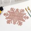 Snowflake PVC Christmas Placemat - Hot Stamping Christmas Table Decoration for Western Restaurants