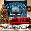 Custom Name Personalized Manchester City Print Tapestry, Wall Art Decor, Bedroom, Dorm, Apartment, LivingRoom, Party Backdrop, Gift for Birthday