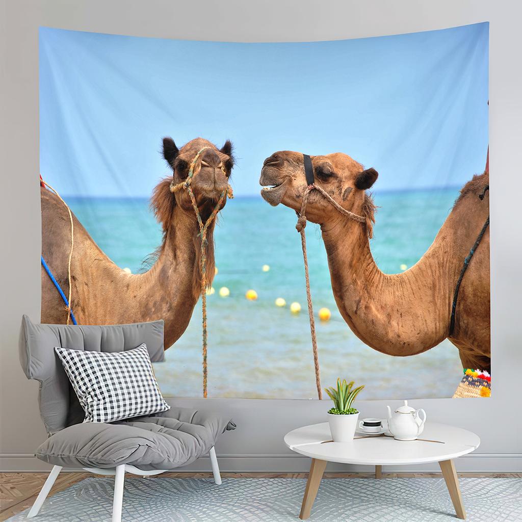 Animal Camel Tapestry Sunset Scenery Tapestry Desert Sunset Tapestry Home Living Room Bedroom Aesthetics Decoration Tapestries