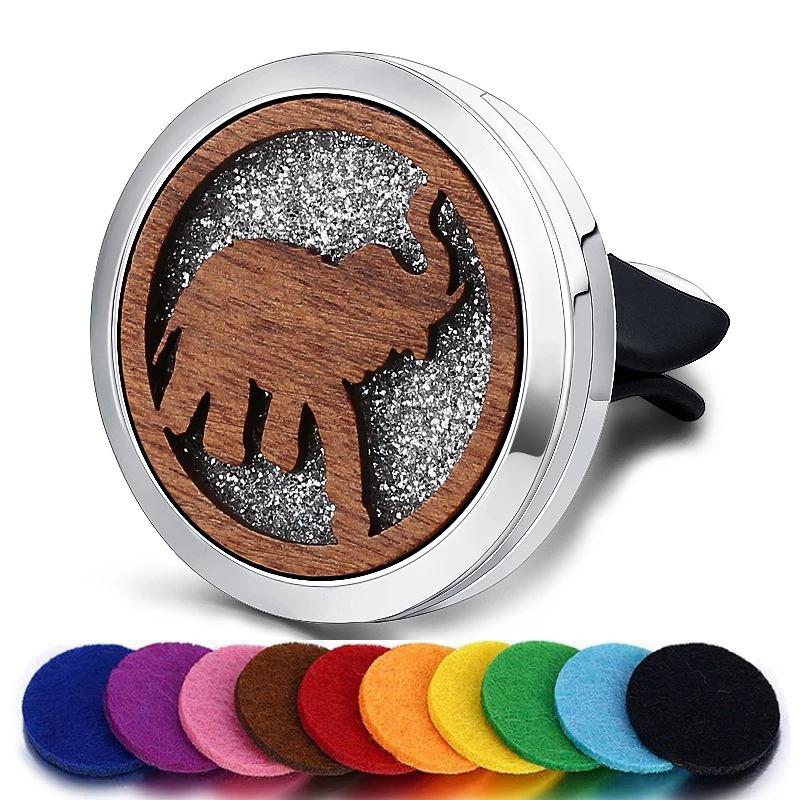 Refillable Car Air Freshener Smell Natural Wood Perfume Diffuser Clip Auto Vent Freshener Decoration Interior Accessories