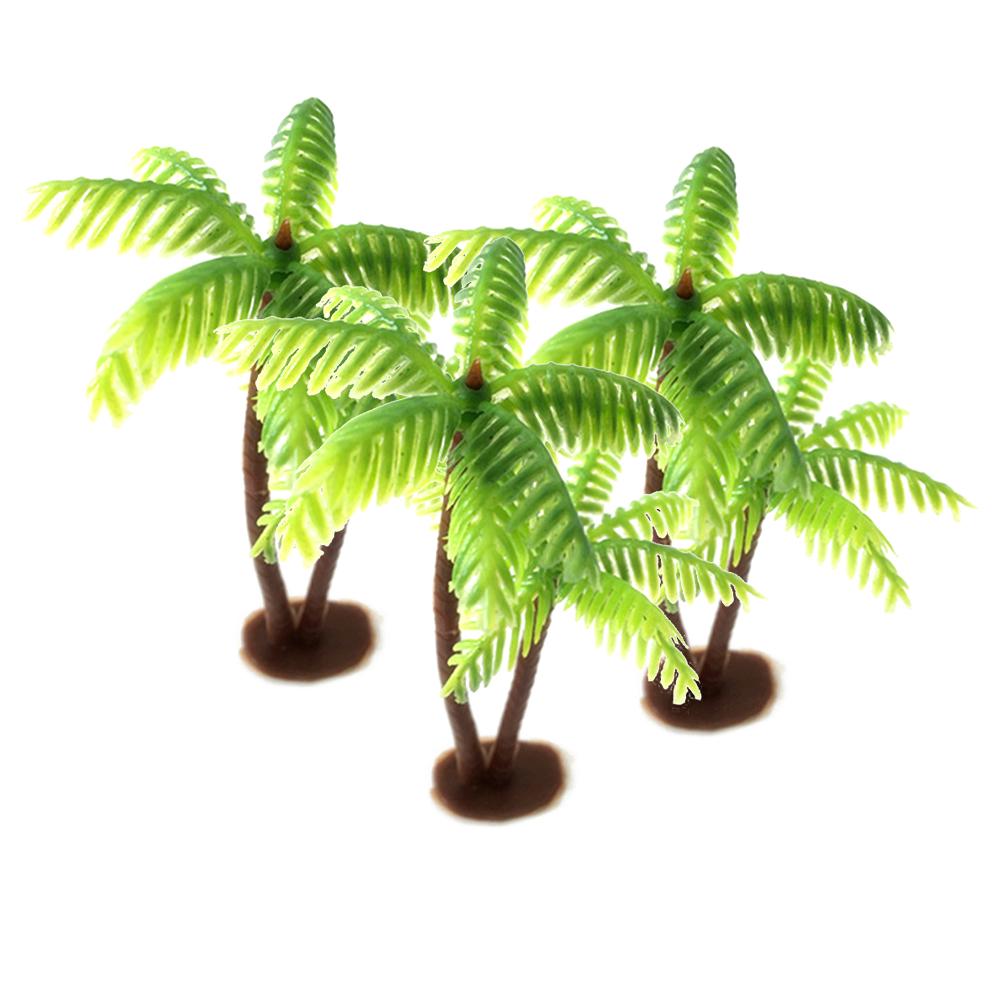 Tree Palm Trees Mini Decor Landscape Artificial Model Miniature Bonsai Tank Fish Scenery Decoration Aquarium Cake Topper Plant