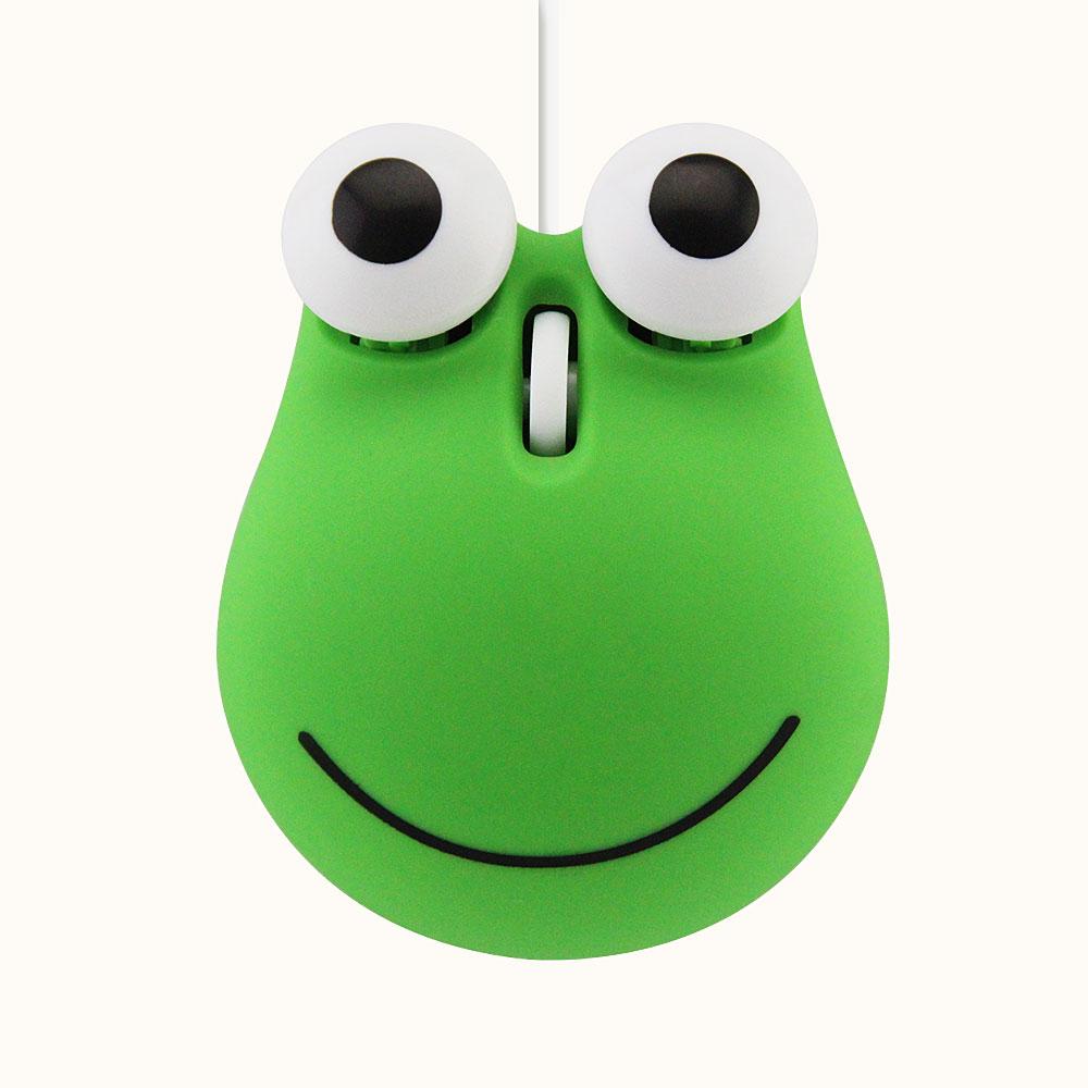 Mini Ratón Alámbrico Lindo Dibujo Animado Rana Tigre Diseño Oso Marrón Computadora 3D Ratón para Niños 1600 DPI USB