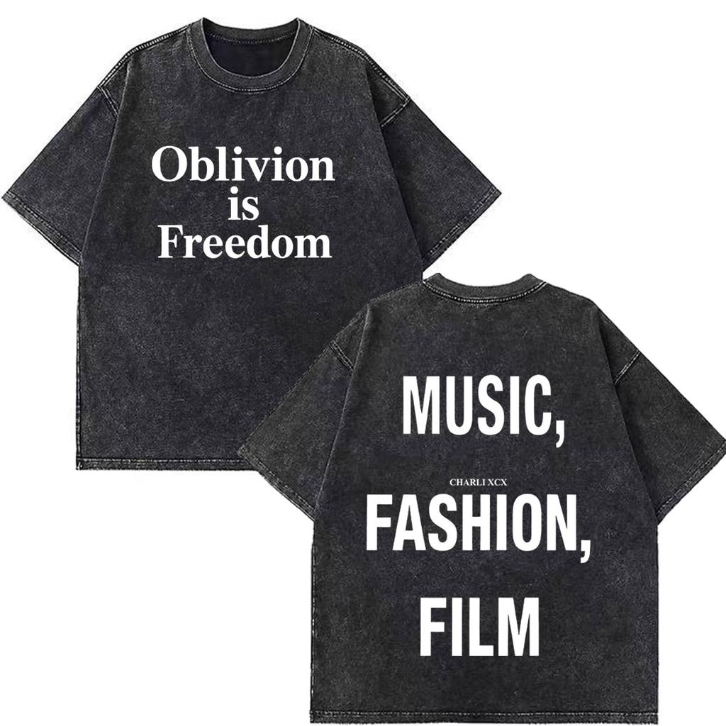 CHARLI XCX Album Music, Fashion, Film Tour 2026 Print T-shirt Men Women Cotton Casual Loose Vintage Washed T Shirt Streetwear