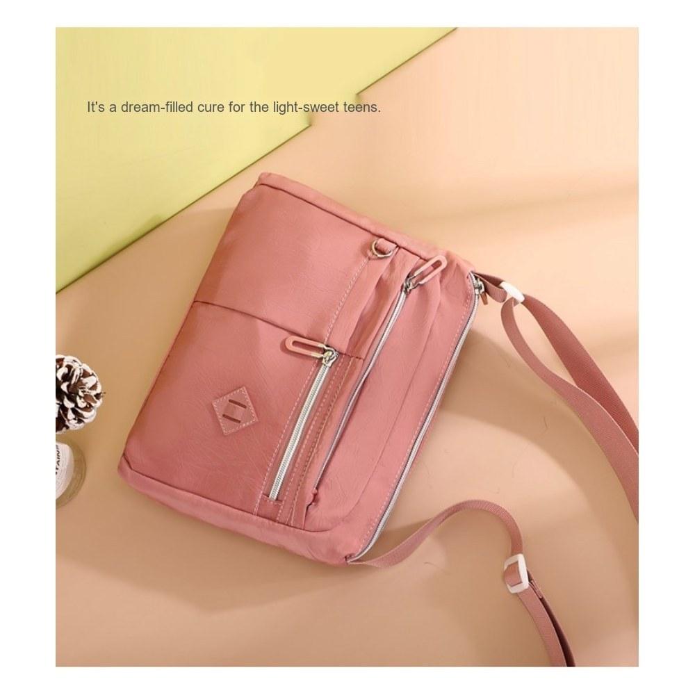 Women Multi Pocket Large Capacity Nylon Crossbody Bag with Adjustable Strap for Daily Commute