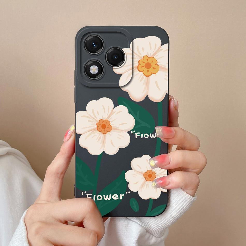 Case For Honor 400 Lite Candy Painted Flowers Phone Cover Soft Liquid Silicone Upgrade Camera Protection Shockproof Back Covers