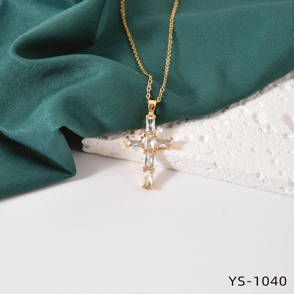 Fashion Trendy Titanium Steel Cross Necklace Women Luxury Versatile Accessory
