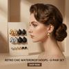 6pairs Fashion Chunky Water-drop Drop Earrings Glossy Luxury Teardrop Hoop Eardrop Bead Matte Finish Stud Earring Party