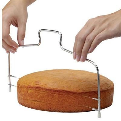 Double Line Cake Cut Slicer Adjustable Stainless Steel Device Cake Decorating Mold Diy Bakeware Kitchen Cooking Tool 1pc