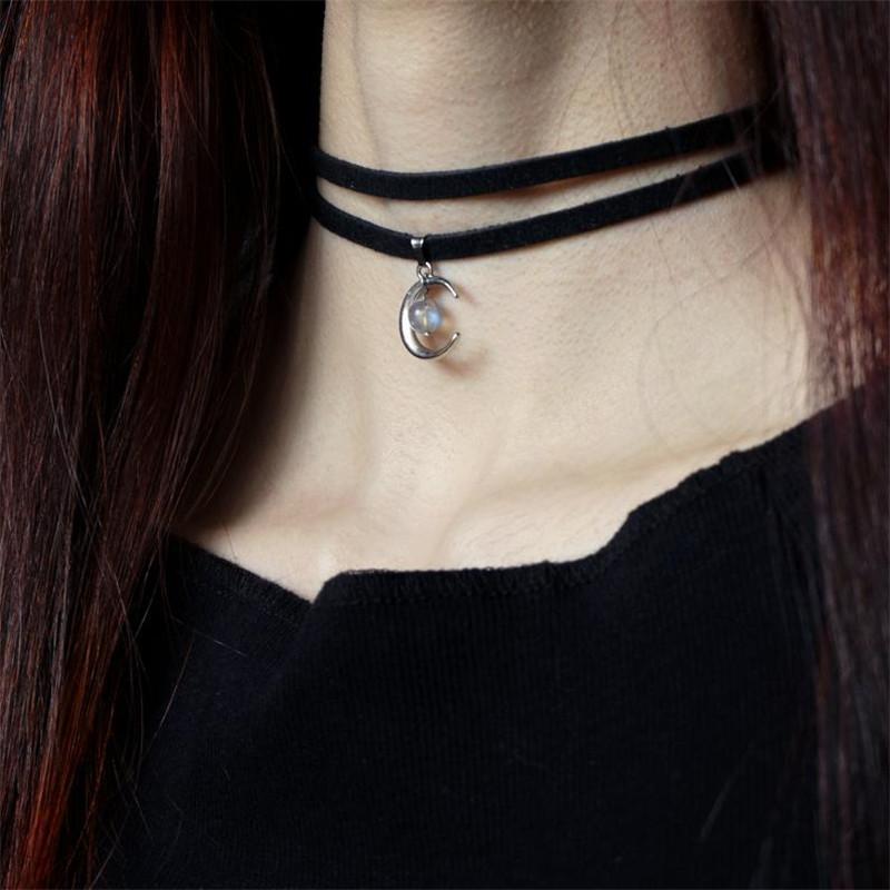 Moon Pendant Necklace Alloy Electroplated Fashion Jewelry For Women And Men