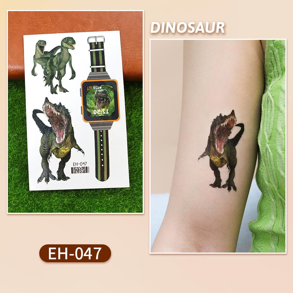 2024 Ruikalong Dinosaur Tattoo Stickers: Waterproof, Long-lasting, Small Fresh Designs for Kids 120*75mm