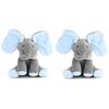 Confezione da 2 Giocattoli Elefante Peluche Interattivi, Morbido Animale di Peluche Grigio Musicale con Funzioni Parlanti e Cantanti, 30 cm