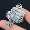 Spider Web Jasper Gemstone Anniversary Flower Pendant Jewelry Sterling Silver