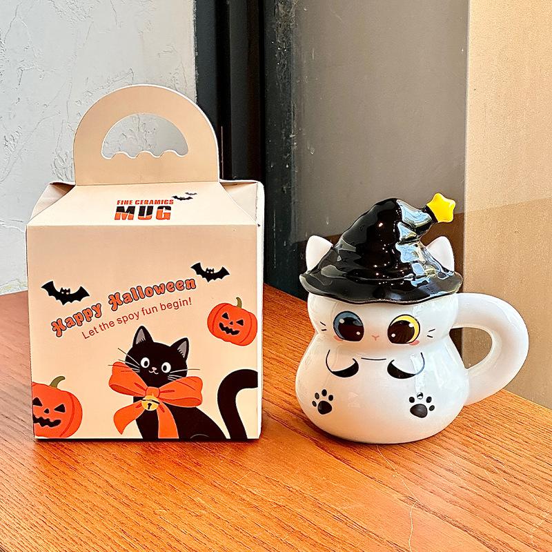 Birthday gifts for girls, cute magic hats, cat ceramic mugs, girlfriends, high-value Halloween gift boxes