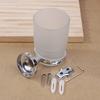 Bathroom Modern Wall-Mounted Toothbrush Holder Glass Cup Tumbler Frame Bathroom Storage Organizer Tooth Brush Cup Tools Washroom
