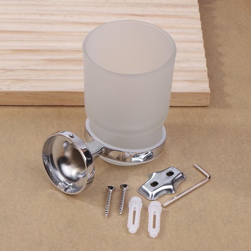 Portaspazzolini Moderno da Parete Tazza in Vetro Bicchiere Struttura Organizzatore Portaoggetti per Bagno Porta Spazzolino Tazza Strumenti Bagno