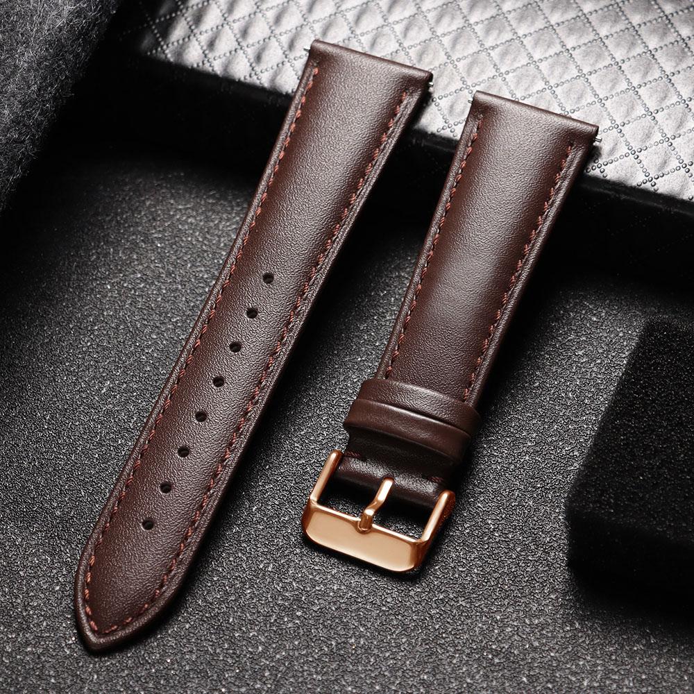 Genuine Calfskin Leather Watch Strap Pin Buckle Quick Release Business Watchband 12mm 14mm 16mm 18mm 20mm 22mm Wristwatch Band