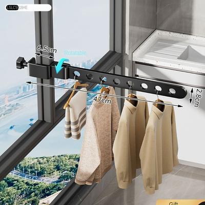 Aluminium Foldable Clothes Rack Foldable Drying Rack Window Clothes Hanger Clothes Organization