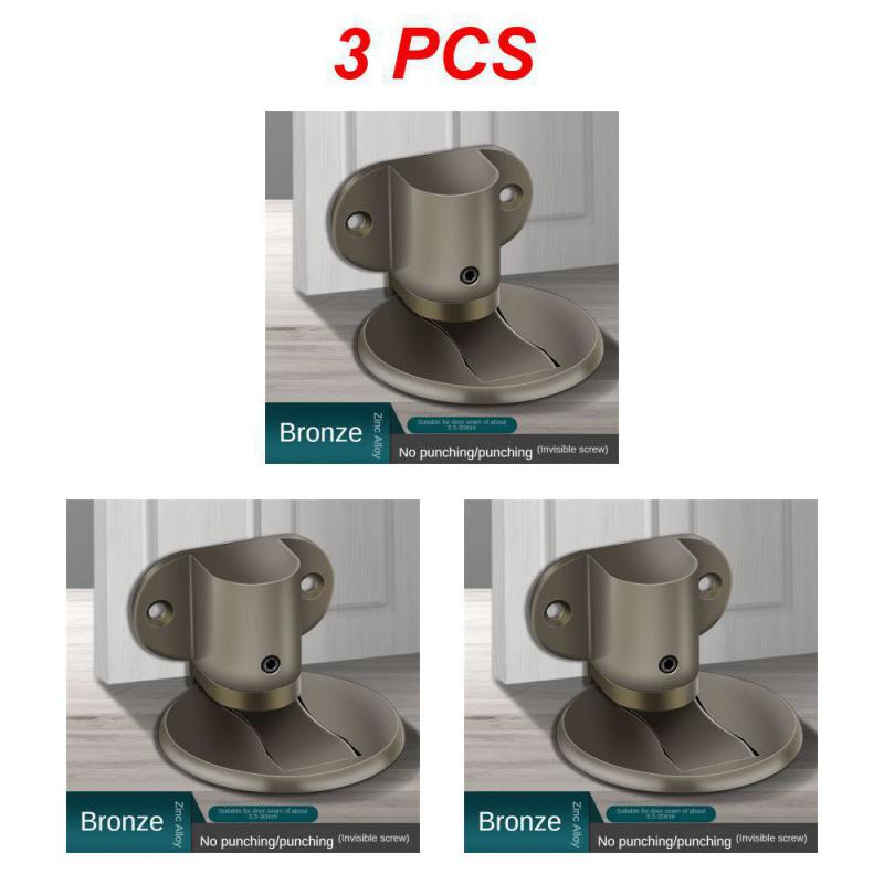 Adjustable Stainless Steel Door Stop Punch-free Strong Magnetic Anti-collision Door Stopper Invisible Bathroom Floor Door Stop