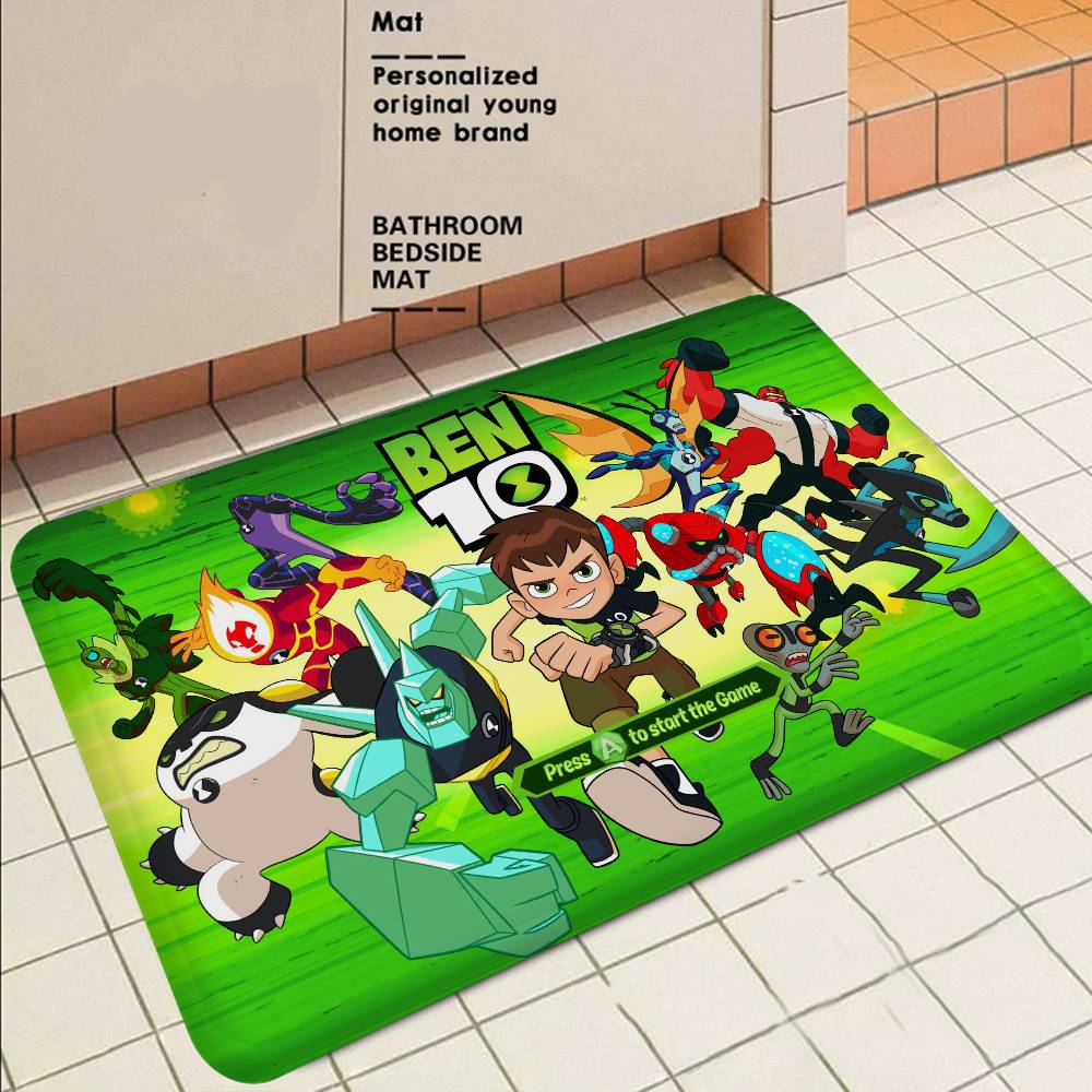 B-ben 10 Classic Animation Hallway Carpet Non-Slip Laundry Room Mat Laundry Decor Balcony Child Living Room Toilet Rug
