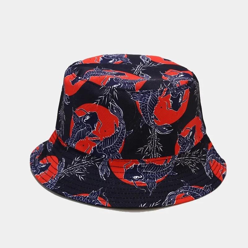 Spring And Summer Cotton Print Bucket Hat Fisherman Hat Outdoor Travel Sun Cap For Men And Women 100