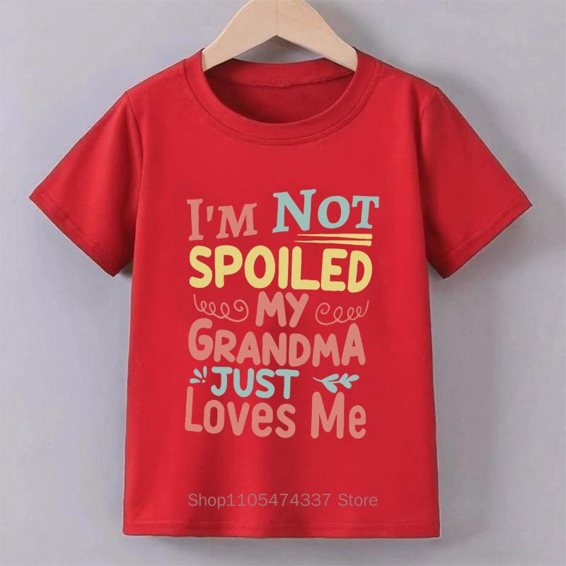 My Grandma Print T-shirts for Boys Girls Summer Children Casual Comfortable Colorful Tops Kids Crew Neck Short Sleeve T-shitrs