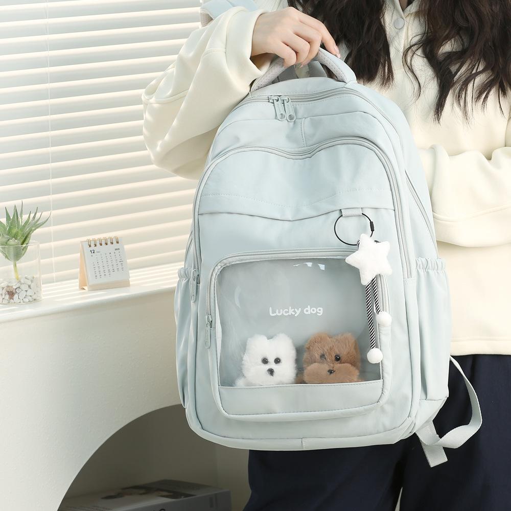 Korean version simple school bag for junior high school college girls book bag large capacity waterproof outdoor travel backpack