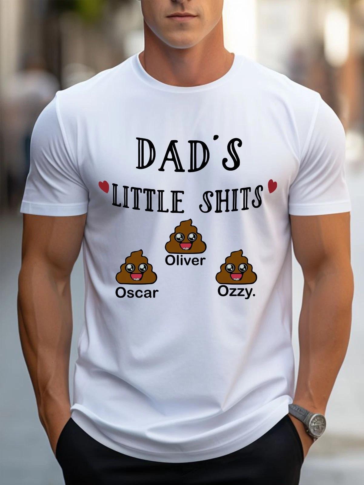 Personalised DADS Little Shits Shirt, Dad T Shirt, Dad Shirt with Kids Names 4XL