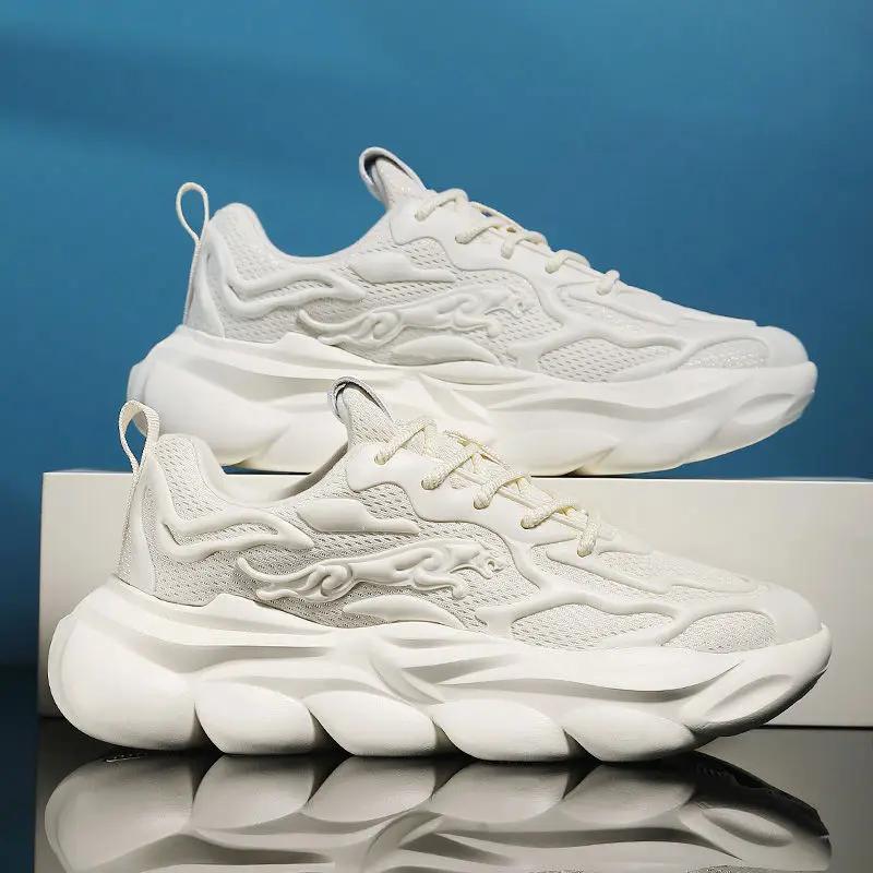 Spring and Autumn Lightweight Men's Casual Sneakers Mesh Male Shoes Simple Running Customs Korean Style Products Wide Stylish