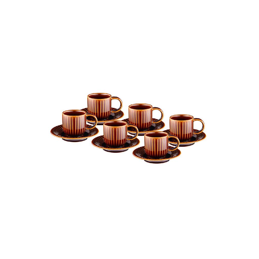 Istanbul Porzellan Lev Set mit 6 Kaffeetassen Grün 90 ml