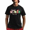 Christmas Icons Letters Reindeer Horns Nurse T Shirt