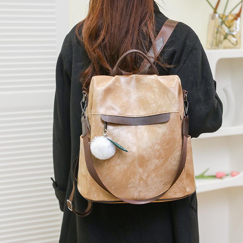 Trend anti-theft backpack women s new fashion multi-functional casual backpack retro backpack жёлтый