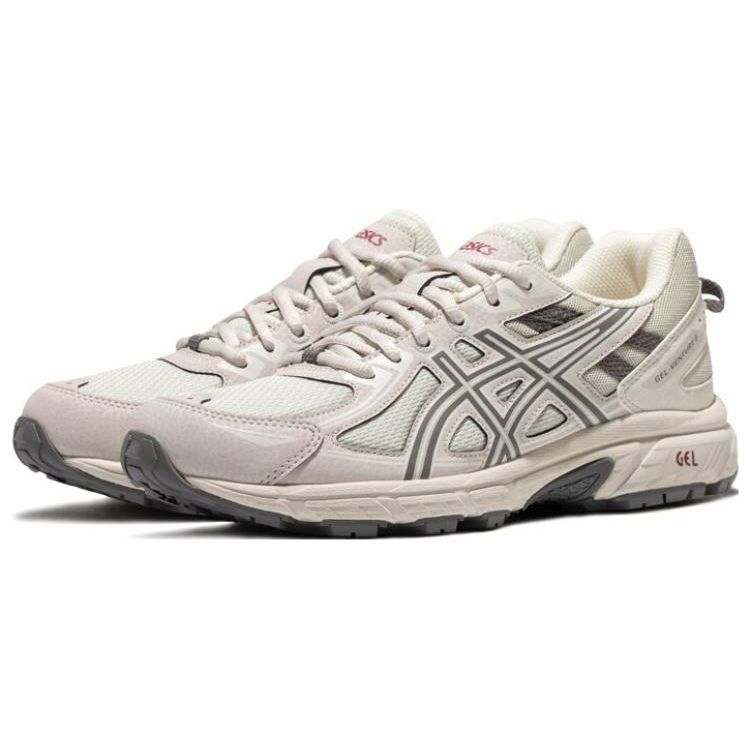 Asics Gel-Venture 6 Fashion Fabric Synthetic Leather Durable Breathable Low-Top Running Shoes Women sneaker Gray Green 1012B359-020